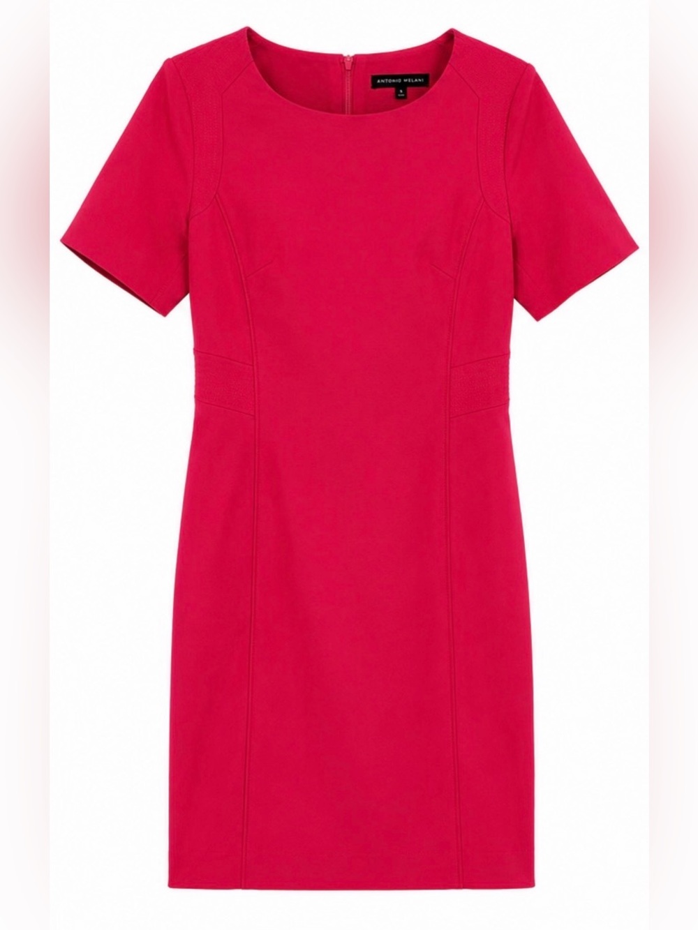 ANTONIO MELANI Fuchsia Short-Sleeve Structured Sheath Dress - Size 2